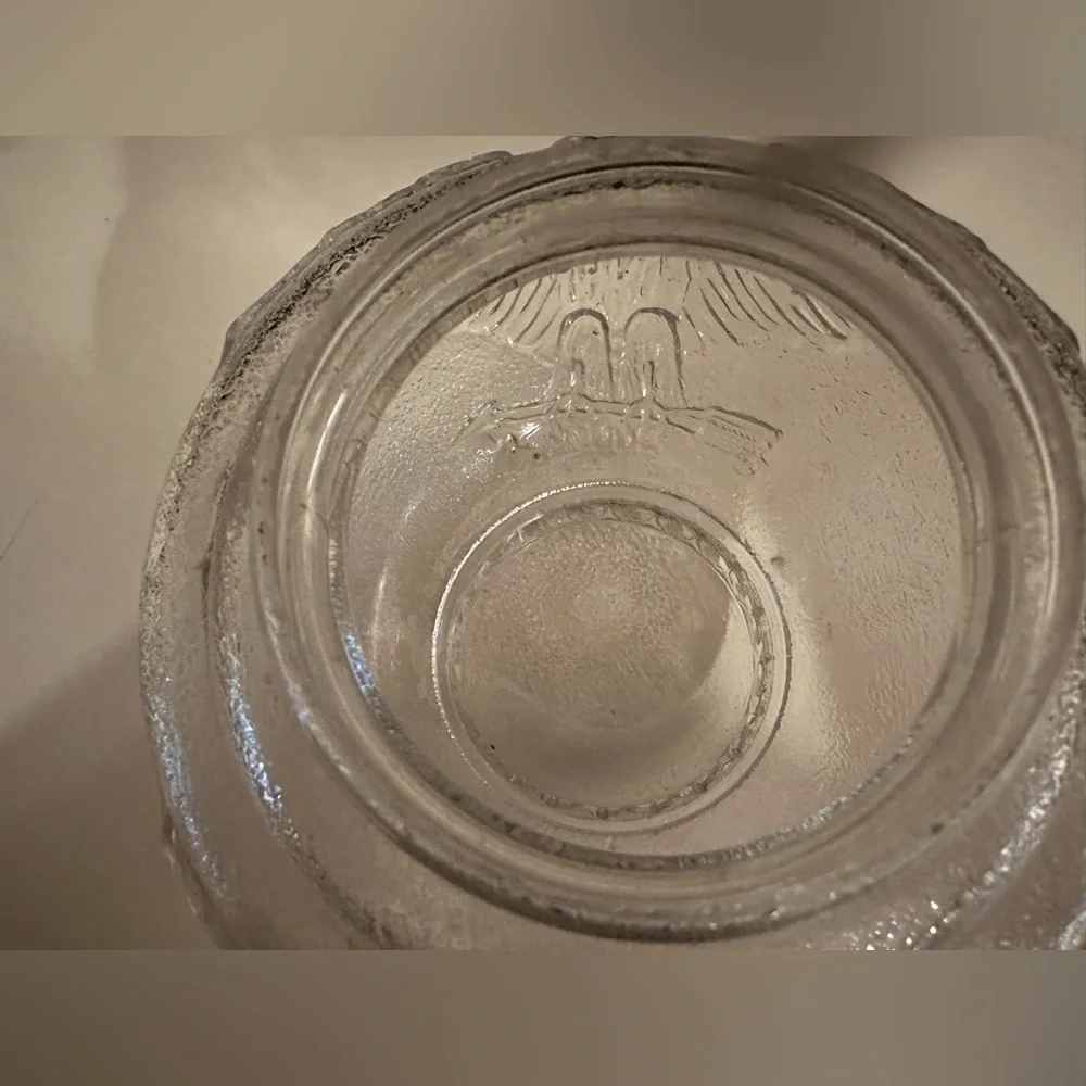 Vintage American Eagle Stars Clear Glass Textured Lamp Light Shade Fitter RARE